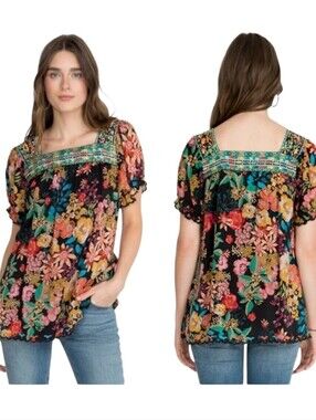 Women's Johnny Was Brisbane Floral Print Top Sz Medium